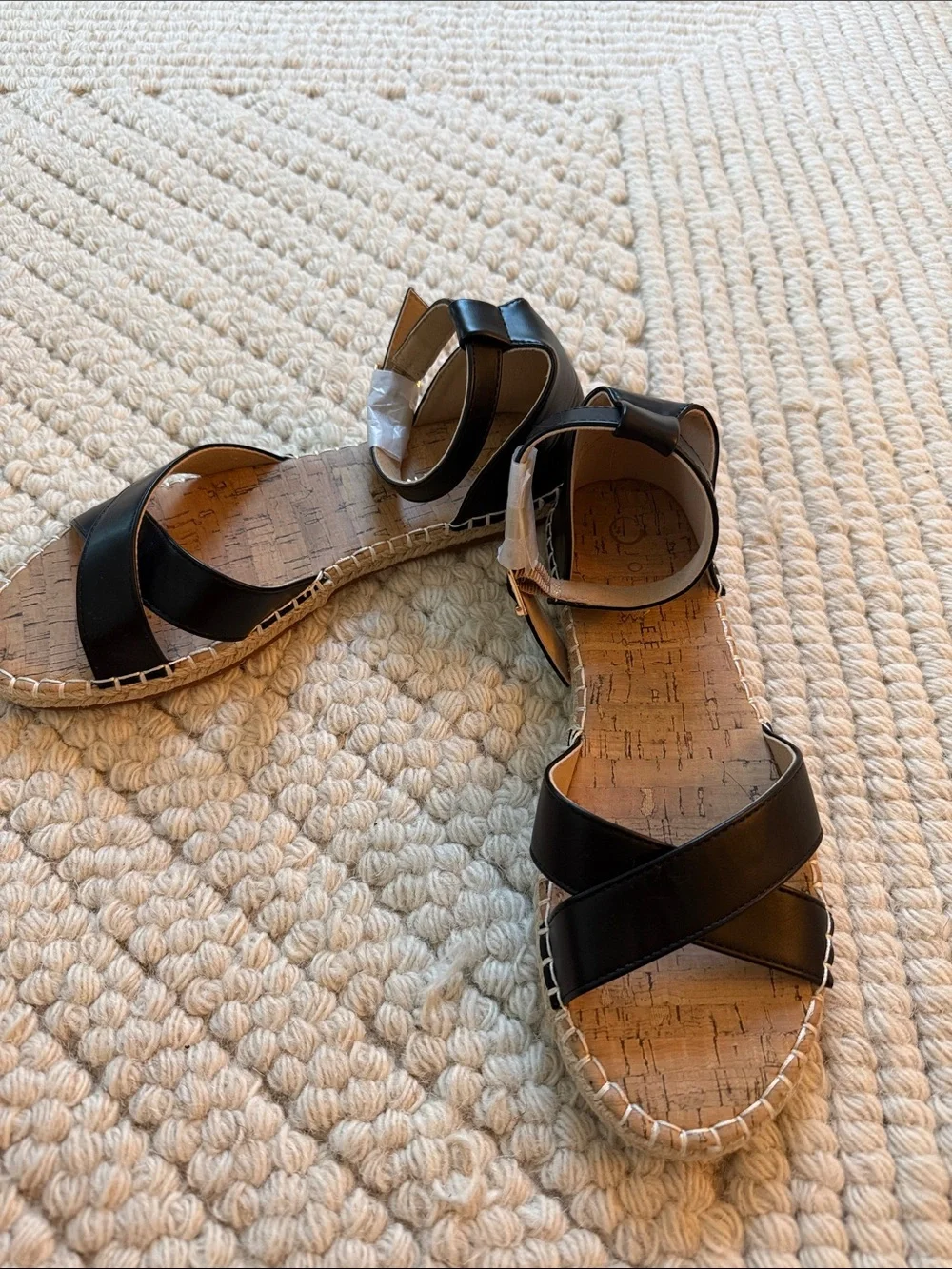 Journee Collection Black Crisscross Ankle-Strap Espadrilles